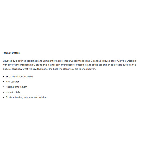 Gucci Janaya Pink Interlocking G Studs 39.5/ US 9.5 Heels Platform Sandals NIB - Picture 15 of 15